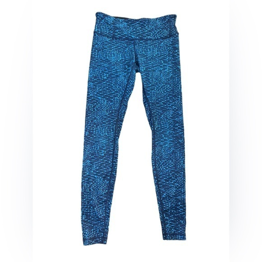 Lululemon athletica wunder under blue patterned leggings size‎ 8